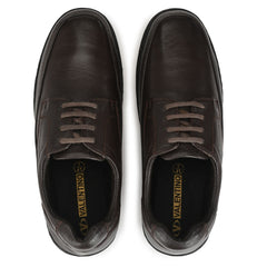 Men Premium Leather Brown Lace-Up Formal Derby Shoes (Fit-51)