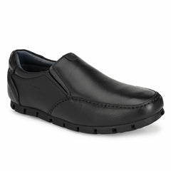 Men Premium Leather Black Slip On Casual Shoes (Entero-06)