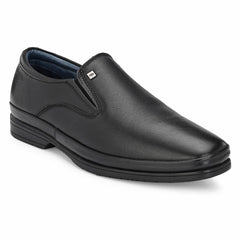 Men Premium Leather Black Slip-On Formal Shoes (Port-02)