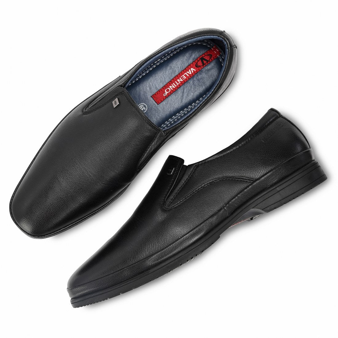 Men Premium Leather Black Slip-On Formal Shoes (Port-02)