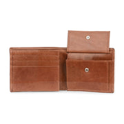 West Port Men's Genuine Leather Wallet – Classic Design with Ample Storage (M-WT-ISC-11-COGNAC-MEDIUM)
