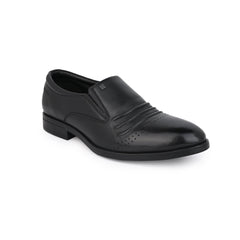 Men Premium Leather Black Slip-On Formal Shoes (Akme-11)