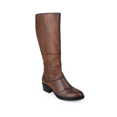 Women Premium Leather Zipper Boots (W-HALLE-97-BRUSHOFF)