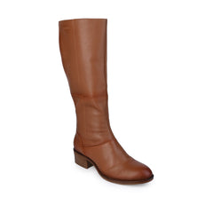 Women Premium Leather Zipper Boots (W-HALLE-97 - TAN)