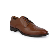 Men Premium Leather Tan Lace-Up Formal Derby Shoes (Saint-63-Tan)