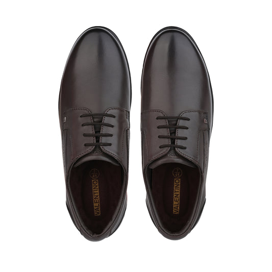 Men Premium Leather Brown Lace-Up Formal Derby Shoes (Pluto-55)