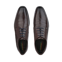 Men Premium Leather Brown Lace-Up Formal Derby Shoes (Giness-63)