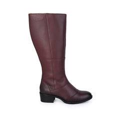 Women Premium Leather Zipper Boots (W-HALLE-97-BORDO)