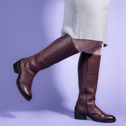 Women Premium Leather Zipper Boots (W-DreamGirl-97-Bordo)