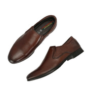 Men Premium Leather Brown Slip-On Formal Shoes (Fortuner-45-Brown)