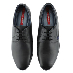 Men Premium Leather Black Lace-Up Formal Derby Shoes (Juniper-50)