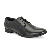 Men Premium Leather Black Lace-Up Formal Derby Shoes (Fortuner-50-Black)