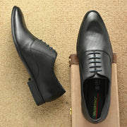 Men Premium Leather Black Formal Oxford Shoes (Reform-52-Black)