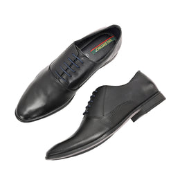 Men Premium Leather Black Formal Oxford Shoes (Reform-52-Black)
