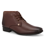 Men Premium Leather Brown Lace-Up Ankle Boots (NewTop-94-Brown)