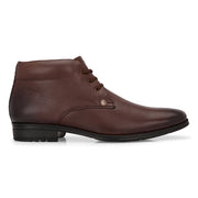 Men Premium Leather Brown Lace-Up Ankle Boots (NewTop-94-Brown)