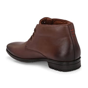 Men Premium Leather Brown Lace-Up Ankle Boots (NewTop-94-Brown)