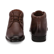 Men Premium Leather Brown Lace-Up Ankle Boots (NewTop-94-Brown)