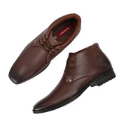 Men Premium Leather Brown Lace-Up Ankle Boots (NewTop-94-Brown)