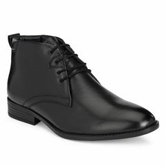 Men Premium Leather Black Lace-Up Formal Derby Shoes (Insta-75B)