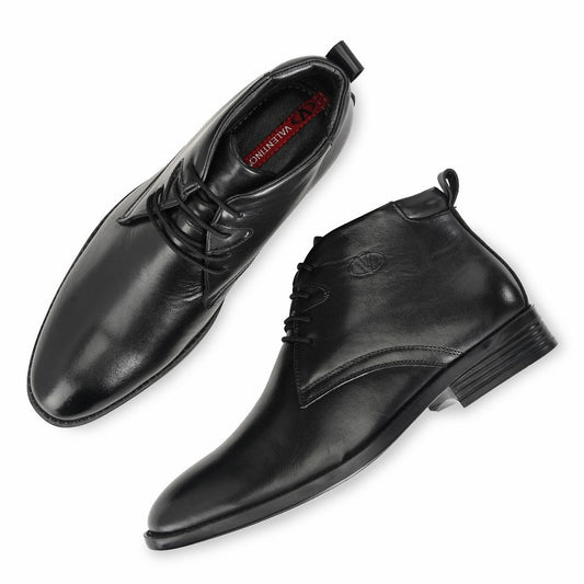 INSTA-75B MEN LEATHER BLACK FORMAL BOOT ANKLE DERBY