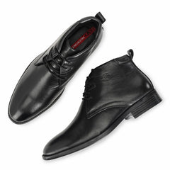 Men Premium Leather Black Lace-Up Formal Derby Shoes (Insta-75B)