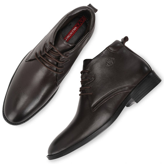 Men Premium Leather Brown Lace-Up Formal Derby Shoes (Insta-75B)