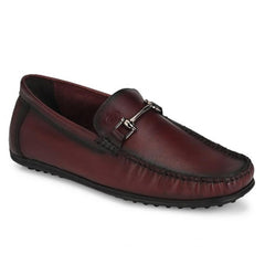 Men Premium Leather Bordo Slip on Loafer (Globus-13)