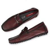 Men Premium Leather Bordo Slip on Loafer (Prado-13-Bordo)