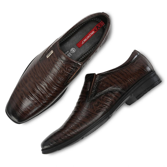 Men Premium Leather Brown Slip-On Formal Shoes (Newgen-23)