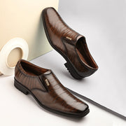 Men Premium Leather Brown Slip-On Formal Shoes (NewTop-23-Brown)