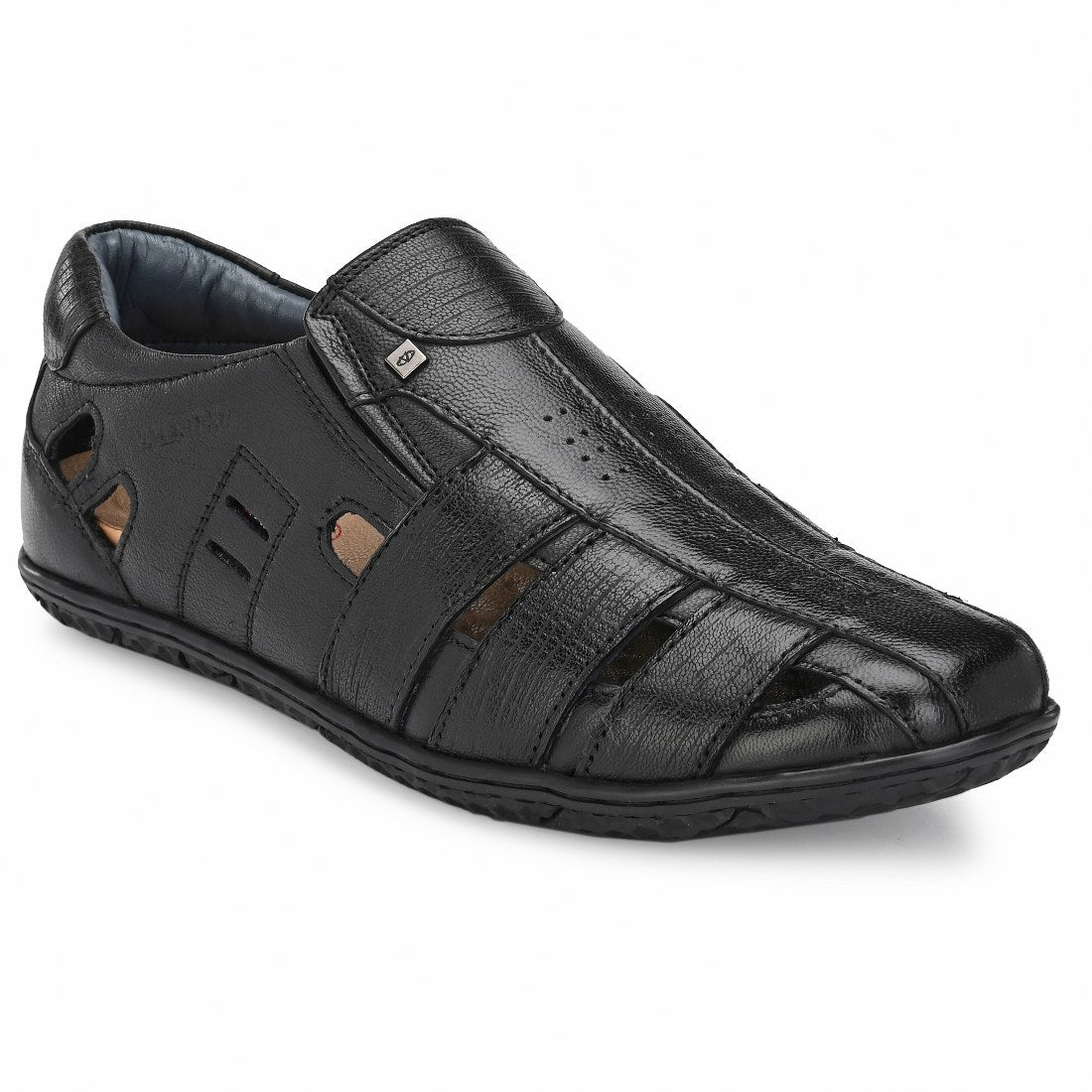 Valentino Men's Genuine Leather Sandals with Cushioned Footbed and Durable Rubber Sole (ROME-13)