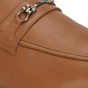 Men Premium Leather Tan Slip On Shoes (FreeWalk-21-Tan)