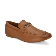Men Premium Leather Tan Slip On Shoes (FreeWalk-21-Tan)