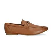 Men Premium Leather Tan Slip On Shoes (FreeWalk-21-Tan)