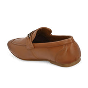 Men Premium Leather Tan Slip On Shoes (FreeWalk-21-Tan)