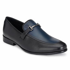 Men Premium Leather Blue Slip-On Formal Shoes (Fact-23)