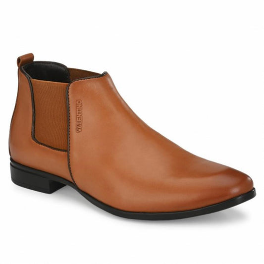 RAMKY-85 MEN LEATHER TEAK FORMAL BOOT ANKLE CHELSEA