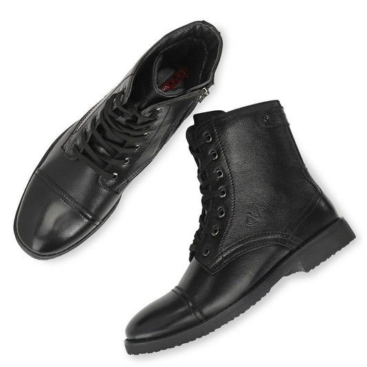 V-TRIGEN-99 MEN LEATHER BLACK FORMAL BOOT LONG DERBY