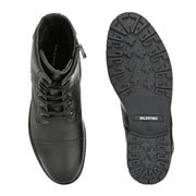 Men Premium Leather Hi Ankle Zipper Boot (V-Rockstar-99-Black)