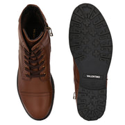 Men Premium Leather Hi Ankle Zipper Boot (V-Rockstar-99-Mocca)