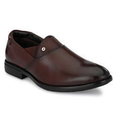 Men Premium Leather Brown Slip-On Formal Shoes (Exicom-14)