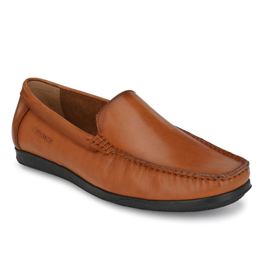 V-KREBS-01 MEN LEATHER TAN CASUAL SLIP ON LOAFER