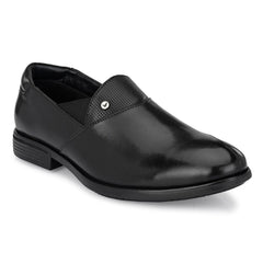 EXICOM-14 MEN LEATHER BLACK FORMAL SLIP ON MOCCASSINS