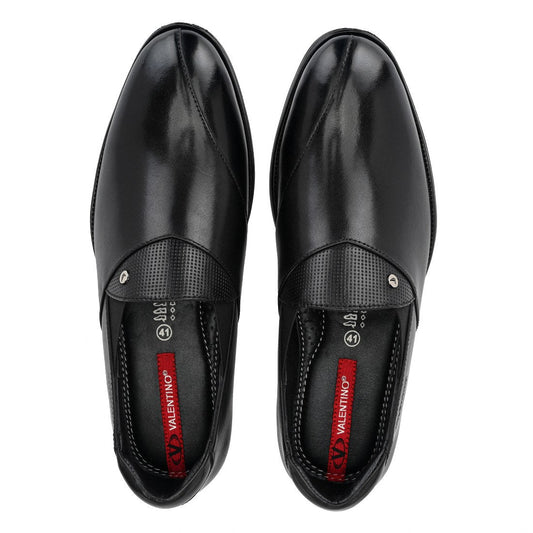 Men Premium Leather Black Slip-On Formal Shoes (Exicom-14)