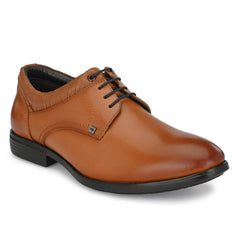 Men Premium Leather Tan Lace-Up Formal Derby Shoes (Exicom-55)