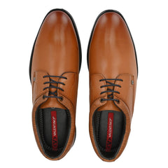 Men Premium Leather Tan Lace-Up Formal Derby Shoes (Exicom-55)