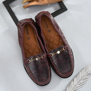 Women Premium Leather Bordo Formal Slip On Flexible Loafer (W-Flexy-12-Bordo)