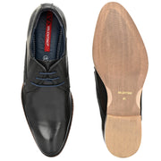Men Premium Leather Black Lace-Up Formal Derby Shoes (Reform-68-Black)