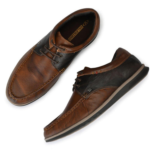 Men Premium Leather Casual Derby Shoes (Danial-55-TanWood)